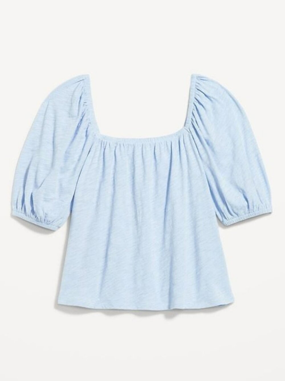 Puffed Sleeve Off the Shoulder 100% Cotton Top in baby blue or red